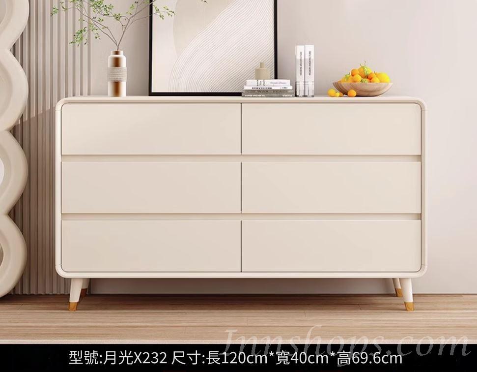 奶油風輕奢斗櫃 儲物櫃卧室 收纳櫃*70cm/100cm/120cm (IS9264)