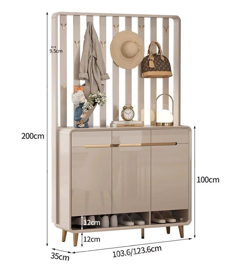 意式氣派系列 屏風櫃 玄關櫃 輕奢鞋櫃帶掛衣架 門口高端衣帽櫃83.6/103.6/123.6/143.6/163.6/183.6cm（IS9268）
