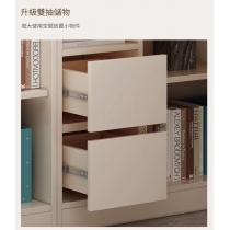 奶油風 轉角書桌書架一體組合書櫃 辦公電腦桌*120cm/140cm/160cm (IS9273)