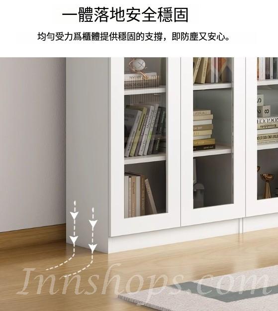 北歐摩登系列 實木生態板書櫃 家用玻璃展示櫃*80cm/120cm/160cm (IS9302)