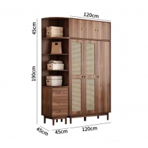 新中式藤編衣櫃 多功能 儲物櫃組合80cm/120cm/165cm(IS9293)