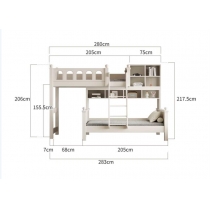 兒童傢俬小朋友床上下床交錯式平行雙層床衣櫃書桌組合床兒童床*120cm/135cm/150cm (IS9307)