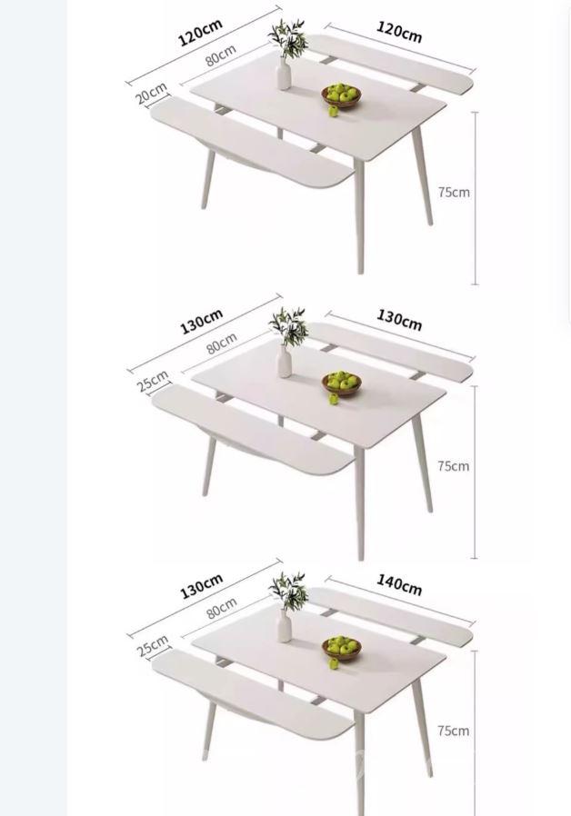 北歐格調 岩板餐桌 輕奢伸縮折疊方型飯桌*120cm/130cm/140cm/150cm(IS9315)