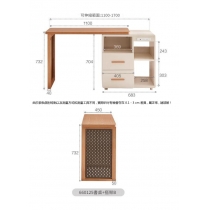 北歐多功能伸縮旋轉儲物櫃一體書桌*110cm/120cm/230cm (IS9343)