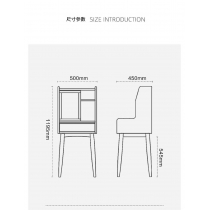 芬蘭松木梳妝台 實木 迷你化妝桌 小型超窄化妝台50cm/68cm(IS9400)