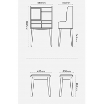 芬蘭松木梳妝台 實木 迷你化妝桌 小型超窄化妝台50cm/68cm(IS9400)